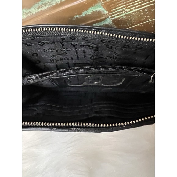 Fossil Maddox Keyhole Wallet Black 3/4 Zip Around - Picture 5 of 12